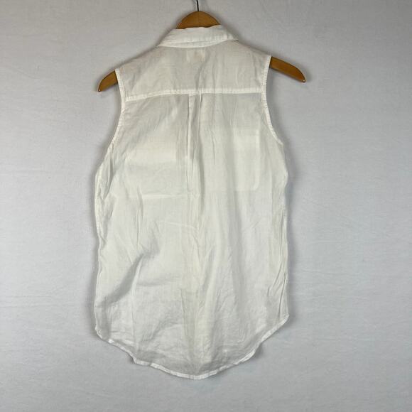 NWT Sundry Sleeveless Shirt Womens Size 1 Button Front Blouse‎ Tank 100% Cotton - Picture 7 of 8